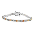Multi Sapphire, White Zircon Bracelet in Platinum Over Sterling Silver (6.50 In) 7.10 ctw - Sticky add to cart bar