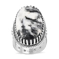 Artisan Crafted White Buffalo Solitaire Ring in Sterling Silver (Size 10.0) 25.25 ctw - Sticky add to cart bar