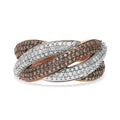 Natural Champagne and White Diamond Braid Ring - Sticky add to cart bar