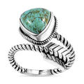 Artisan Crafted Blue Moon Turquoise Arrow Ring in Sterling Silver (Size 10.0) 3.30 ctw - Sticky add to cart bar