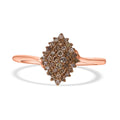 Natural Champagne Diamond Cluster Ring in Vermeil RG Over Sterling Silver (Size 10.0) 0.25 ctw - Sticky add to cart bar
