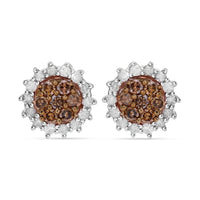 Natural Champagne and White Diamond Jacket Earrings in Vermeil RG and Platinum Over Sterling Silver 0.25 ctw