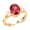Certified & Appraised Iliana 18K Yellow Gold AAA Ouro Fino Rubellite and G-H SI Diamond Ring (Size 10.0) 2.80 ctw - Sticky add to cart bar