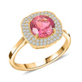 Certified & Appraised Iliana 18K Yellow Gold AAA Ouro Fino Rubellite, Diamond (G-H, SI) ( 0.29 cts) Ring (Size 10.0) 2.15 ctw - Sticky add to cart bar