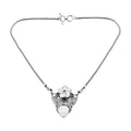 Sajen Silver Carved Bone and Multi Gemstone Necklace 20 Inches in Sterling Silver 2.85 ctw - Sticky add to cart bar