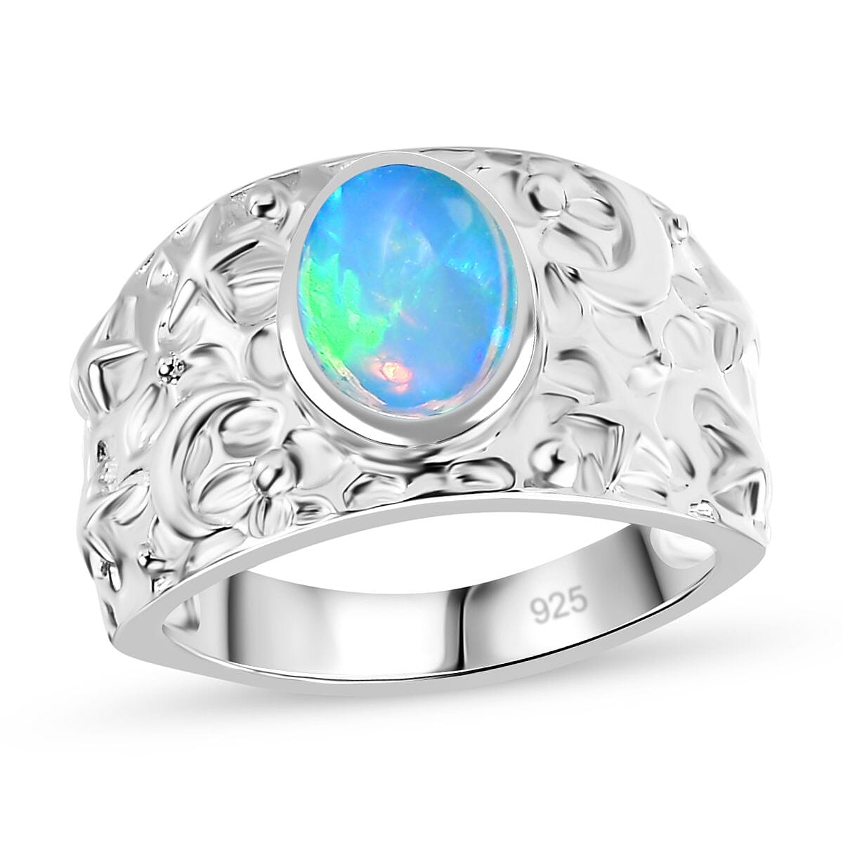 Ethiopian Welo Opal 1.50 ctw Ring in Sterling Silver (Size 9.0)