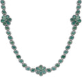 TLV Grandidierite Floral Necklace (18 Inches) in Platinum Over Sterling Silver 19.00 ctw - Sticky add to cart bar