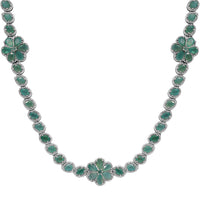 TLV Grandidierite Floral Necklace (18 Inches) in Platinum Over Sterling Silver 19.00 ctw