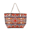 Brown Santa Fe Printed Tote Bag (16"x7.9"x15") with Handle Drop (11.8") - Sticky add to cart bar