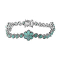Grandidierite Floral Bracelet in Platinum Over Sterling Silver (6.50 In) 7.85 ctw - Sticky add to cart bar