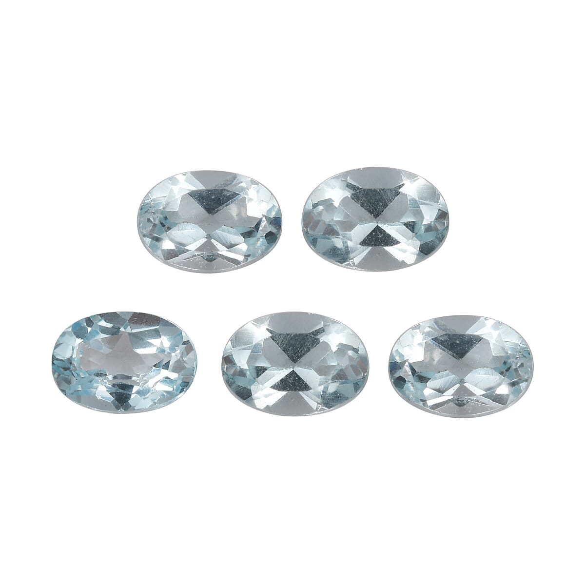Sky Blue Topaz Set of 5 (Ovl 7x5 mm) 4.50 ctw Loose Gemstone