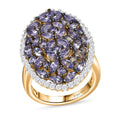 Tanzanite, White Zircon Cluster Ring in Vermeil YG Over Sterling Silver (Size 6.0) 4.00 ctw - Sticky add to cart bar