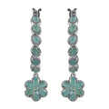 TLV Grandidierite Floral Earrings in Platinum Over Sterling Silver 4.50 ctw - Sticky add to cart bar
