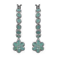 TLV Grandidierite Floral Earrings in Platinum Over Sterling Silver 4.50 ctw