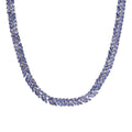 Tanzanite 2 Row Necklace 18 Inches in Platinum Over Sterling Silver 37.10 ctw - Sticky add to cart bar