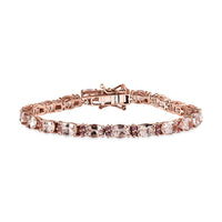 TLV Marropino Morganite, Madagascar Pink Sapphire Bracelet in Vermeil RG Over Sterling Silver (6.50 In) 9.10 ctw