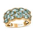 Betroka Blue Apatite Cluster Ring in Vermeil Yellow Gold Over Sterling Silver 3.15 ctw - Sticky add to cart bar