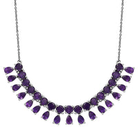 TLV African Amethyst Necklace (18 Inches) in Platinum Over Sterling Silver 14.50 ctw