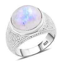 Rainbow Moonstone Ring in Sterling Silver (Size 10.0) 11.85 ctw
