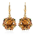 TLV Brazilian Citrine, Multi Gemstone Lever Back Earrings in Vermeil YG Over Sterling Silver 17.00 ctw - Sticky add to cart bar