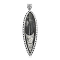 Black Orthoceras Large Pointed Pendant in Silvertone 48.25 ctw - Sticky add to cart bar