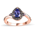 Tanzanite, Multi Gemstone Ring in Vermeil RG Over Sterling Silver (Size 10.0) 0.90 ctw - Sticky add to cart bar