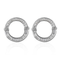 Diamond (I2) Earrings in Rhodium Over Sterling Silver 0.75 ctw