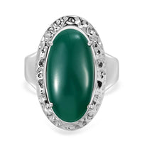 Green Onyx 11.77 ctw Ring in Stainless Steel (Size 9)