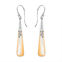 Mother Of Pearl Earrings in Sterling Silver 1.00 ctw