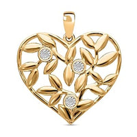 White Diamond Pendant in 18K Vermeil YG Over Sterling Silver