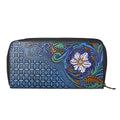 Black RFID Protected Tooled Leather Women's Wallet (9"x1"x5") - Sticky add to cart bar
