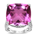 Radiant Orchid Quartz Solitaire Ring in Platinum Over Sterling Silver (Size 10.0) 22.75 ctw - Sticky add to cart bar