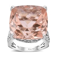 Radiant Orchid Quartz Solitaire Ring in Platinum Over Sterling Silver (Size 10.0) 22.75 ctw