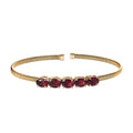 Luxoro 14K Yellow Gold AAA Ouro Fino Rubellite Cuff Bracelet (7.25 In) 5.45 Grams 4.35 ctw - Sticky add to cart bar