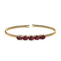 Luxoro 14K Yellow Gold AAA Ouro Fino Rubellite Cuff Bracelet (7.25 In) 5.45 Grams 4.35 ctw