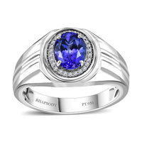 Rhapsody 950 Platinum AAAA Tanzanite, Diamond (E-F, VS2) Ring (Size 10.0) (11.75 g) 2.25 ctw