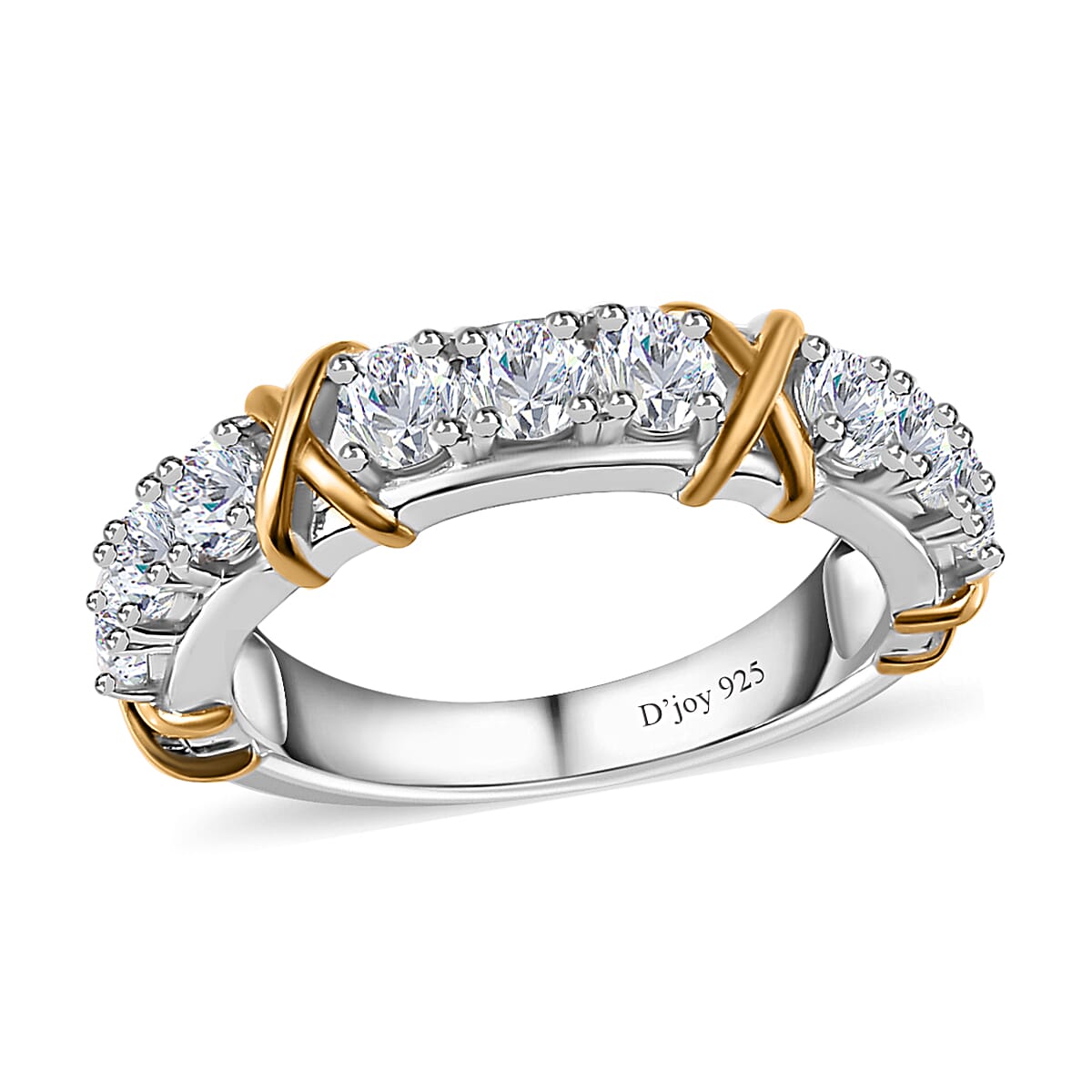 Moissanite XOXO Band Ring in Sterling Silver