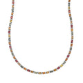 D'Joy Multi Sapphire and White Zircon Necklace 18 Inches in Platinum Over Sterling Silver 21.25 ctw - Sticky add to cart bar