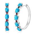Premium Sleeping Beauty Turquoise and Ouro Fino Rubellite Earrings in Platinum Over Sterling Silver 3.65 ctw - Sticky add to cart bar