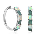 Premium Grandidierite and Ethiopian Welo Opal Hoop Earrings in Platinum Over Sterling Silver 4.10 ctw - Sticky add to cart bar