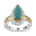 Premium Grandidierite, Ethiopian Welo Opal Ring in Vermeil YG and Platinum Over Sterling Silver (Size 6.0) 2.85 ctw - Sticky add to cart bar