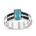 Premium Grandidierite, Thai Black Spinel Ring in Platinum Over Sterling Silver (Size 10.0) 1.85 ctw - Sticky add to cart bar