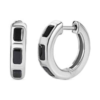 Thai Black Spinel Fancy 2.28 ctw Earrings in Rhodium Over Sterling Silver