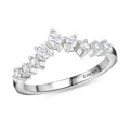 Moissanite Wishbone Ring in Platinum Over Sterling Silver (Size 10.0) 0.25 ctw - Sticky add to cart bar