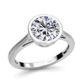 Moissanite Solitaire Ring in Platinum Over Sterling Silver (Size 10.0) 2.00 ctw - Sticky add to cart bar