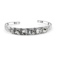 D'Joy Artisan Crafted White Buffalo Snake Cuff Bracelet in Black Oxidized Sterling Silver (7.25 In) 8.00 ctw