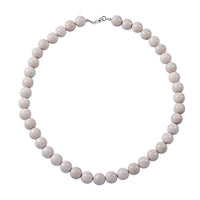 White Calcite Beaded Necklace (18 Inches) in Sterling Silver 320.00 ctw