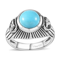 Premium Sleeping Beauty Turquoise Ring in Sterling Silver (Size 13.0) 3.50 ctw