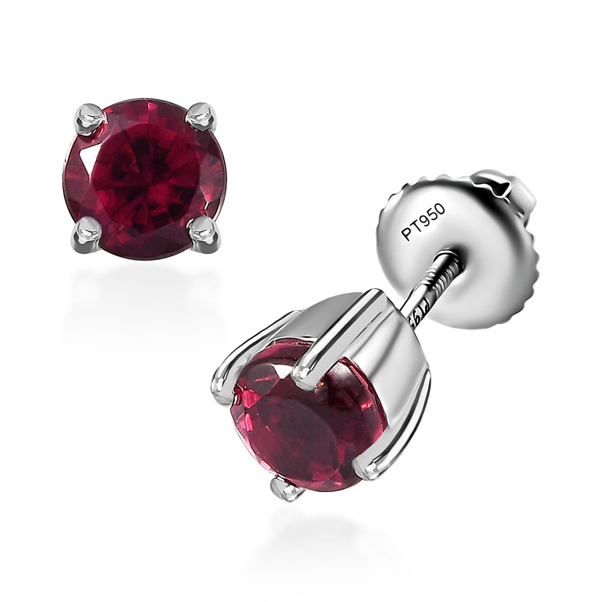 Rhapsody 950 Platinum AAAA Ouro Fino Rubellite Stud Earrings 1.50 ctw