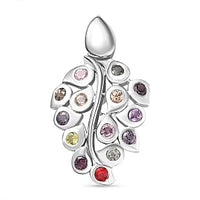 Multi Sapphire Pendant in Platinum Over Sterling Silver 0.84 ctw